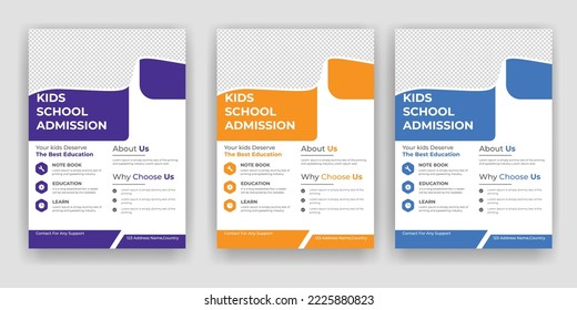 Volante creativo y moderno para la admisión de la educación escolar en línea 