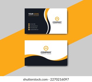 Creative modern and orange and black clean business card layout, Corporate visiting card design