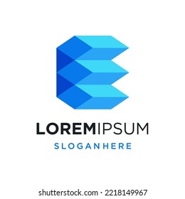 Creative Modern Origami Letter Initial E Logo Design
