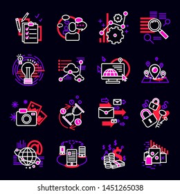 Creative modern outline web icon set. Vector logo concept, web graphics llustrations.