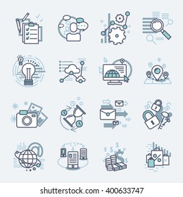 Creative modern outline web icon set. Vector logo concept, web graphics llustrations.