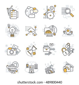 Creative modern outline web icon set. Vector logo concept, web graphics llustrations.