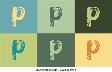 Creative Modern p Icon, with colorful Icon Vector 