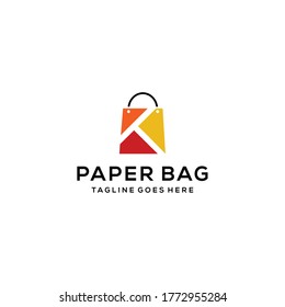 Creative modern paper bag logo design