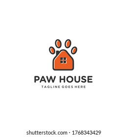 Creative modern paw house logo design template