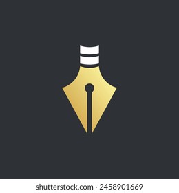 Creative modern pen logo design. Premium Vector