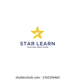 Creative modern pen with star sign logo Concept logo design template 