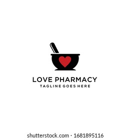 Creative modern pharmacy sign logo design template with heart logo design