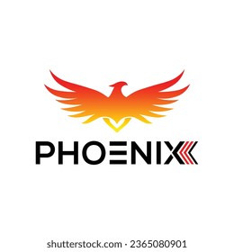 Creative Modern Phoenix Logo. Black and White Logo. Usable for Business Logos. Flat Vector Logo Design Template Element