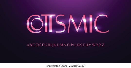 Creative modern Pink shiny alphabet fonts. Typography colorful bold with color dot regular. vector illustrator