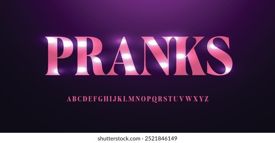 Fuentes de alfabeto brillante rosa moderno creativo. Tipografía colorido negrita con el punto de color regular. ilustrador de Vector