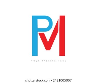 Creative Modern PM Latter Logo Template vector Abstract Monogram Symbol victor illustration.