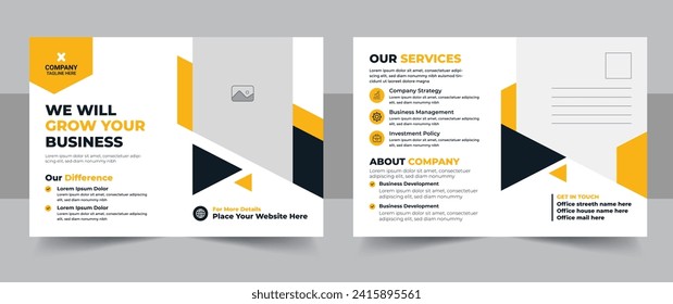 Creative modern postcard design template, Corporate eddm postcard design template layout. Event Card Design, Direct Mail EDDM Template, Invitation Design