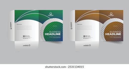 Creative and modern presentation template design or file folder stationery items