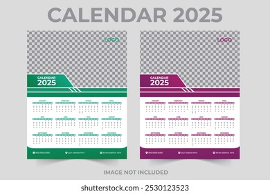 criativa moderna impressão pronta uma página 12º mês 2025 design de calendário de parede