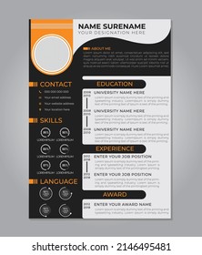Creative Modern and professional Curriculum Resume CV template Design vector