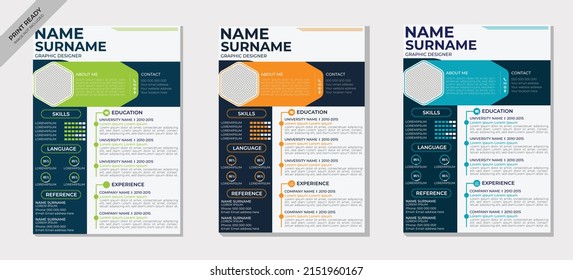 Creative Modern and professional Curriculum Resume CV template Design vector illustration