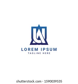 creative and modern professional elegant trendy awesome artistic gradient and white color AU UA A U initial based Alphabet icon logo