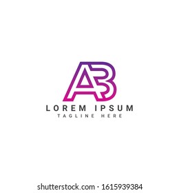 creative and modern professional elegant trendy awesome artistic black and white color AB BA A B initial based Alphabet icon logo