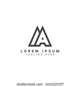 creative and modern professional elegant trendy awesome artistic black and white color AM MA A M initial based Alphabet icon logo