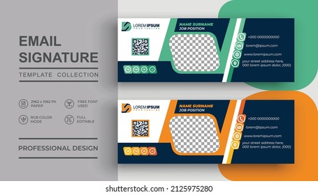 Creative Modern And Professional Email Signature Design Template. or email footer and personal Business Corporate EMAIL signature design editable format