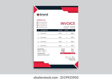 Creative modern professional invoice vector design