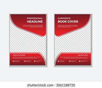 Creative modern and professional layout  business corporate book cover design template in a4.