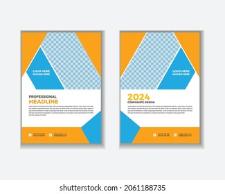 Creative modern and professional layout  business corporate book cover design template in a4.