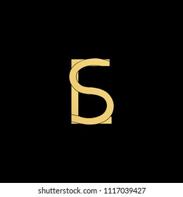 Creative modern  professional  unique artistic gold color SE ES initial based Alphabet icon logo on black background