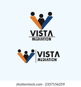 Creative Modern Professional V LETTER MEDIATION LOGO VECTOR.