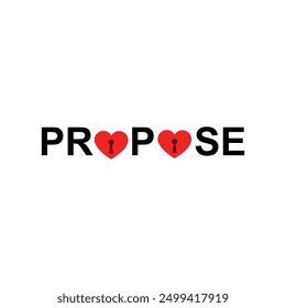 Creative and modern PROPOSE letter logo with love and lock shape.