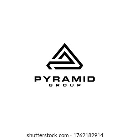 Creative modern pyramid sign logo symbol template