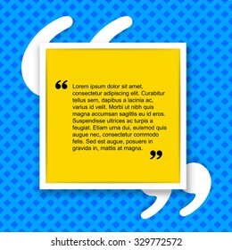 Creative modern Quote citation Typographical Poster Template. Blue texture color version.