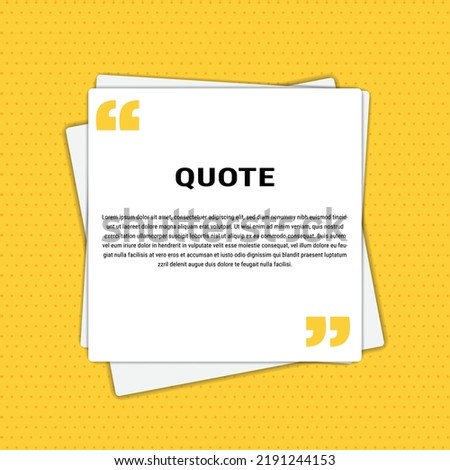Creative modern quote template design. Modern material design quote template vector 