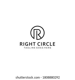 Kreative moderne R-Verbindung mit Logo-Design-Vorlage für Kreiszeichen