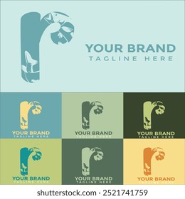 Creative Modern r Letter Fish Logo mit buntem Icon Vektor
