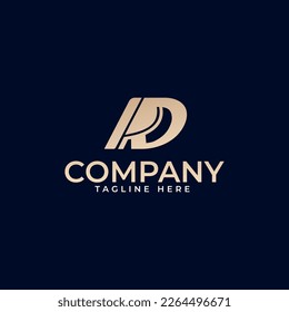 creative modern rd  logo design conceptual lettering