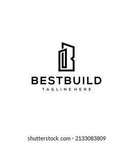 Creative modern real estate building sign logo design template
