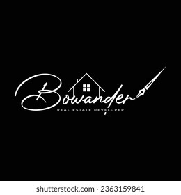 Creative Modern REAL ESTATE Logo. Black Logo on White Background. Usable for Business Logos. Flat Vector Logo Design Template Element
