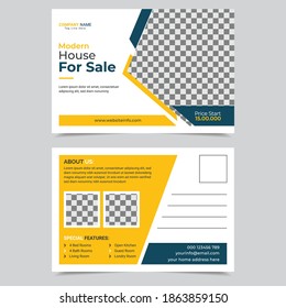 Plantilla de tarjeta de publicación inmobiliaria creativa y moderna