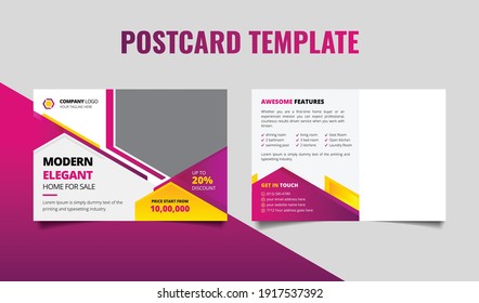 Creative Modern Real State Postcard Template Design	
