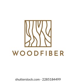 Creative modern rectangle wood fiber logo template design vector illustration