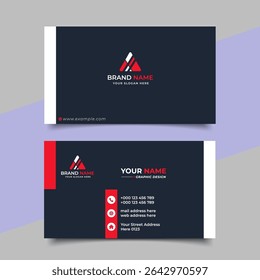 Creative modern red business card design  name card corporate visiting card and simple clean template vector design