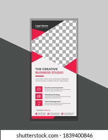 Creative Modern Red Corporate Rack Card Or DL Flyer Design	