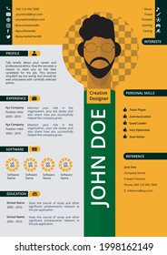 Creative Modern Resume CV Template With Infographic