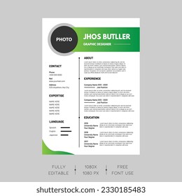 Creative Modern Resume CV Template Design