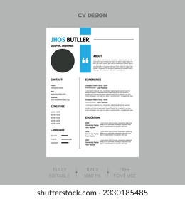 Creative Modern Resume CV Template Design