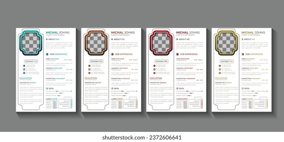 
Plantilla CV De Reanudación Creativa Y Moderna. Impresionante para solicitudes de empleo