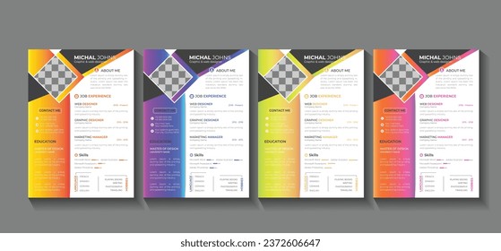 
Creative And Modern Resume CV Template. Awesome for job applications