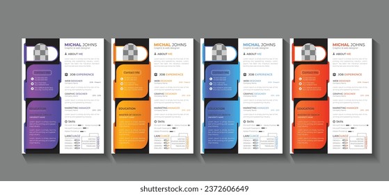 
Creative And Modern Resume CV Template. Awesome for job applications
